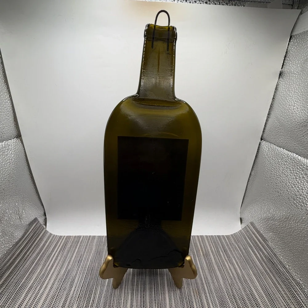 Ken Bailey Appellation Boxer Slumped Glass Melted Wine Bottle Wall Art Decor 12